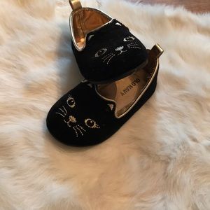 Toddler black kitten flats